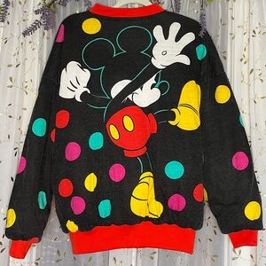 Vintage Reversible Disney Mickey Mouse Colorful Polka Dot Jacket